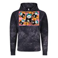 Cloud Black Baby panda flowers Vintage Hoodie - Artiststas