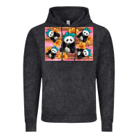 Vintage Black Baby panda flowers Vintage Hoodie - Artiststas