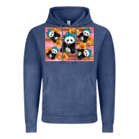 Vintage Denim Baby panda flowers Vintage Hoodie - Artiststas