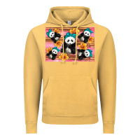 Vintage Mustard Baby panda flowers Vintage Hoodie - Artiststas