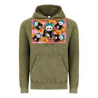 Vintage Olive Baby panda flowers Vintage Hoodie - Artiststas