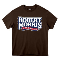 Chocolate Brown Robert Morris Colonials Wordmark Heavy Core Tee - linhVisuals