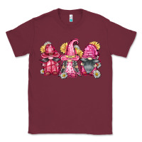 Burgundy breast cancer gnomes Classic Tee - FaDigitalArtStudio