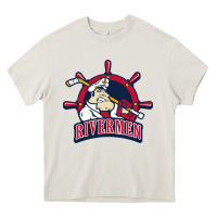Cream peoria rivermen Heavy Core Tee - linhVisuals