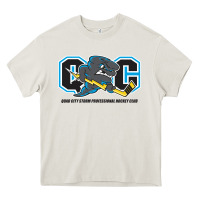 Cream quad city storm Heavy Core Tee - linhVisuals