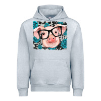 Heather Grey gemstone and cowhide pig Urban Hoodie - RanaPortraitStore