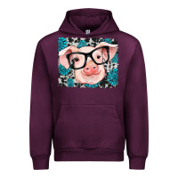 Mauve Wine gemstone and cowhide pig Urban Hoodie - RanaPortraitStore
