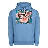 Pigment Pebble Blue gemstone and cowhide pig Urban Hoodie - RanaPortraitStore