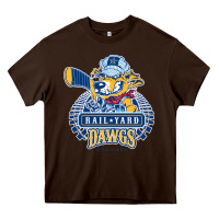 Chocolate Brown roanoke rail yard dawgs Heavy Core Tee - linhVisuals