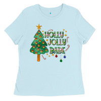Baby Blue Jolly Jolly Babe Ladies Tee - CowhideDigitalArt