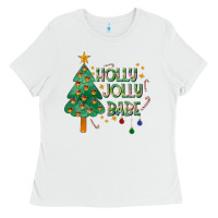 White Jolly Jolly Babe Ladies Tee - CowhideDigitalArt
