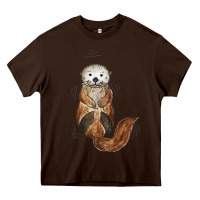 Chocolate Brown otter Heavy Core Tee - linhVisuals