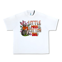 White Little Miss Cotton Tail Urban Heavy Tee - CowhideDigitalArt