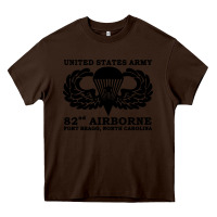 Chocolate Brown army 82nd airborne Heavy Core Tee - linhVisuals