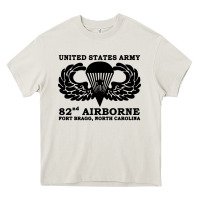 Cream army 82nd airborne Heavy Core Tee - linhVisuals