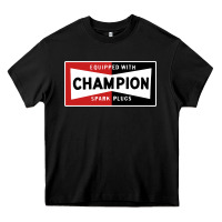 Black champion spark plugs company Heavy Core Tee - linhVisuals