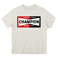 Cream champion spark plugs company Heavy Core Tee - linhVisuals