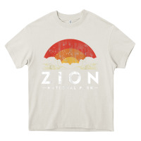 Cream retro zion national park us vintage utah adventure hiking Heavy Core Tee - linhVisuals