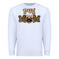 White Pug Mom Premium Sweatshirt - Jasminsmagicworld