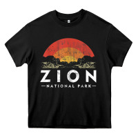 Black retro zion national park us vintage utah adventure hiking Heavy Core Tee - linhVisuals