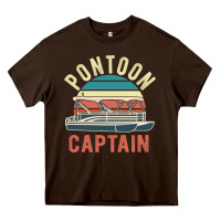 Chocolate Brown pontoon captain vintage boating party funny gift for pontooning lover Heavy Core Tee - linhVisuals