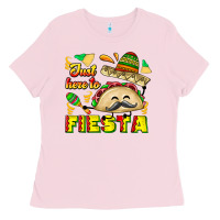 Bubblegum Pink Just Here To Fiesta Ladies Tee - CowhideDigitalArt
