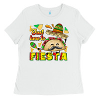 White Just Here To Fiesta Ladies Tee - CowhideDigitalArt