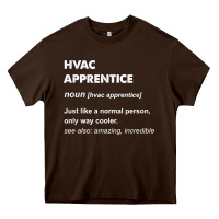 Chocolate Brown hvac apprentice t shirt Heavy Core Tee - linhVisuals