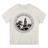 Cream brooklyn college seal Heavy Core Tee - linhVisuals