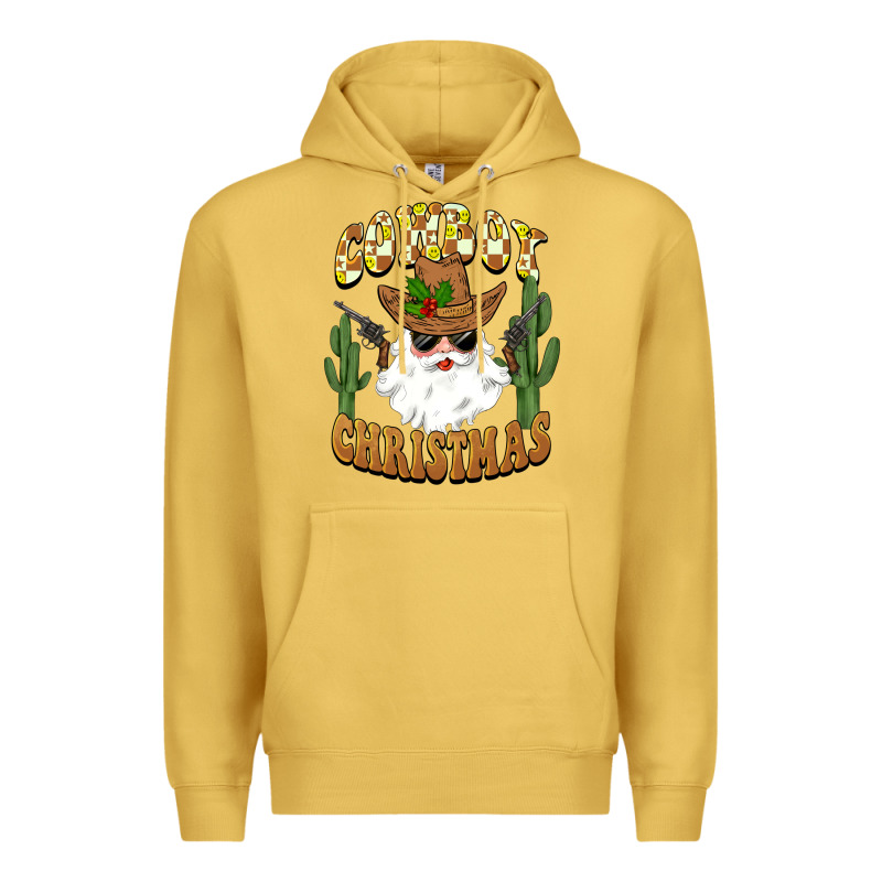 Cowboy Christmas Santa Premium Hoodie by BarkalooDesign | Teevron