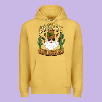 Cowboy Christmas Santa Premium Hoodie Designed By Barkaloodesign