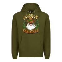 Army Green cowboy christmas santa Premium Hoodie - BarkalooDesign
