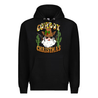 Black cowboy christmas santa Premium Hoodie - BarkalooDesign