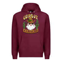 Burgundy cowboy christmas santa Premium Hoodie - BarkalooDesign