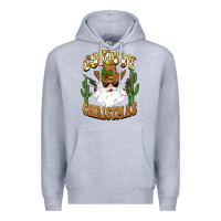 Heather Grey cowboy christmas santa Premium Hoodie - BarkalooDesign