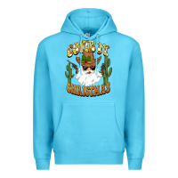 Ocean Blue cowboy christmas santa Premium Hoodie - BarkalooDesign