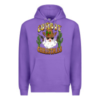 Purple cowboy christmas santa Premium Hoodie - BarkalooDesign
