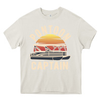 Cream retro pontoon captain of the boat funny river cruising gift for pontoo Heavy Core Tee - linhVisuals