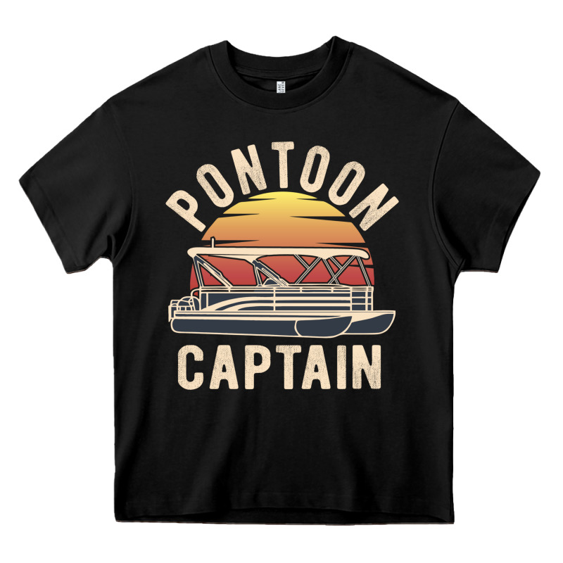 Retro Pontoon Captain Of The Boat Funny River Cruising Gift For Pontoo Heavy Core Tee by linhVisuals | Teevron