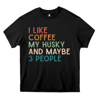 Black siberian husky dog i like coffee my husky and maybe 3 people vintage d Heavy Core Tee - linhVisuals