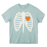 Arona skeleton rib case orange pumpkin heart vintage halloween anatomy costu Heavy Core Tee - linhVisuals