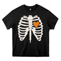 Black skeleton rib case orange pumpkin heart vintage halloween anatomy costu Heavy Core Tee - linhVisuals
