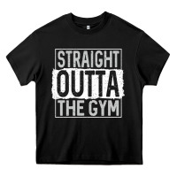 Black straight outta the gym Heavy Core Tee - linhVisuals