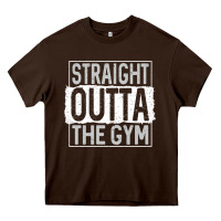 Chocolate Brown straight outta the gym Heavy Core Tee - linhVisuals