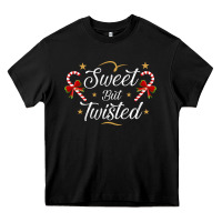 Black sweet but twisted candy cane christmas humor funny and cute gifts for Heavy Core Tee - linhVisuals