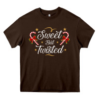 Chocolate Brown sweet but twisted candy cane christmas humor funny and cute gifts for Heavy Core Tee - linhVisuals