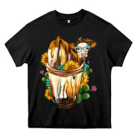 Black Simmental Cow Bobba Cup Heavy Core Tee - FaDigitalArtStudio