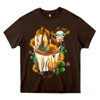 Chocolate Brown Simmental Cow Bobba Cup Heavy Core Tee - FaDigitalArtStudio