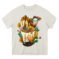 Cream Simmental Cow Bobba Cup Heavy Core Tee - FaDigitalArtStudio