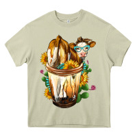 Mossy Simmental Cow Bobba Cup Heavy Core Tee - FaDigitalArtStudio